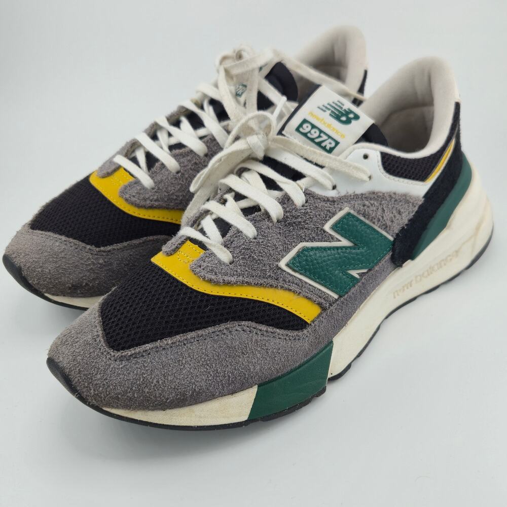 New Balance 997R Men's Size 10.5 U997RRA Black Gray Marsh Green Yellow Sneakers